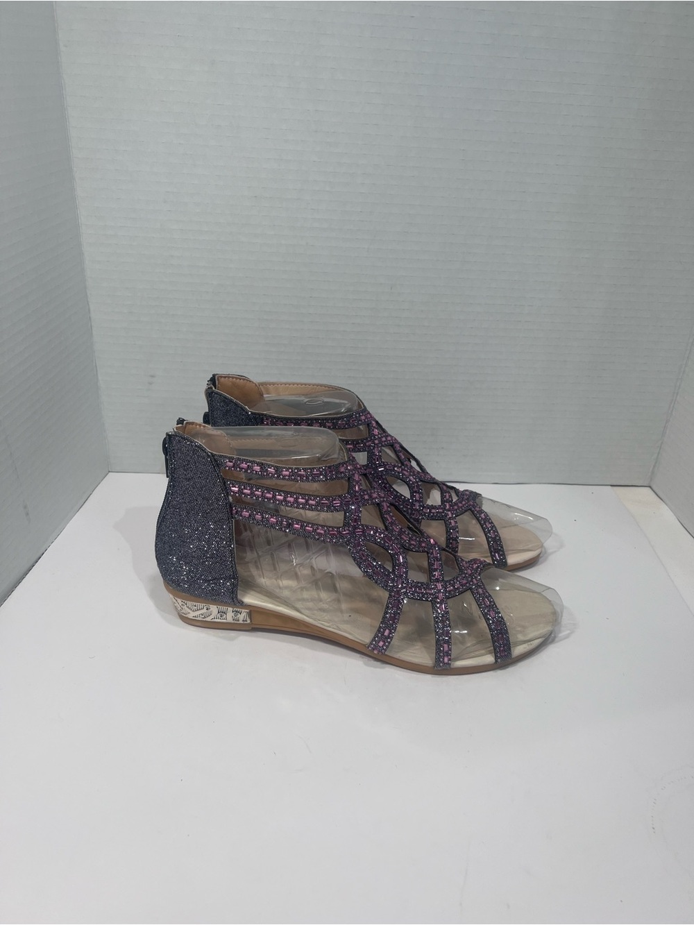 Unlisted Purple Glitter Cage Sandals